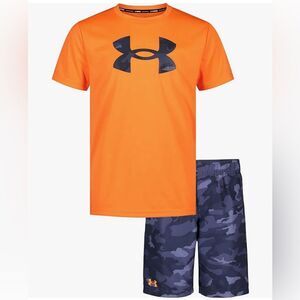 NWT Under Armour Little Boy’s Swimwear Rashguard swim trunks shorts size 4